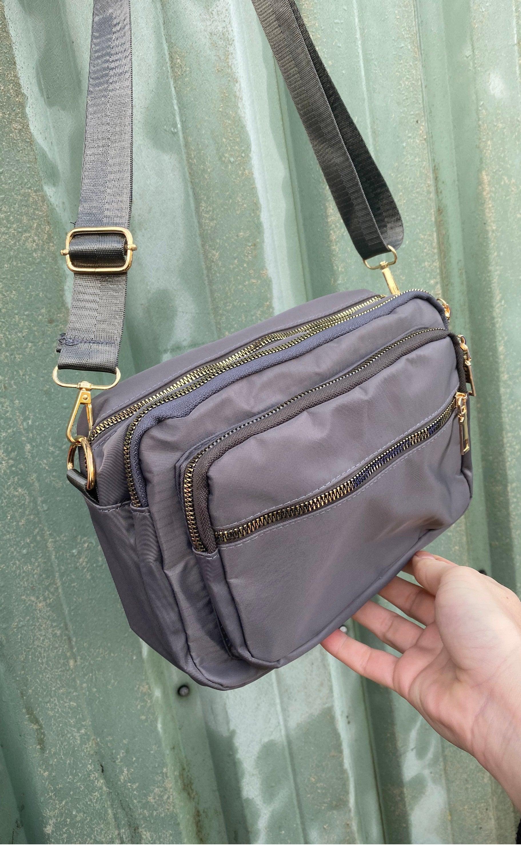 Black Colour Taske - Viggy Nylon Medium - Grey