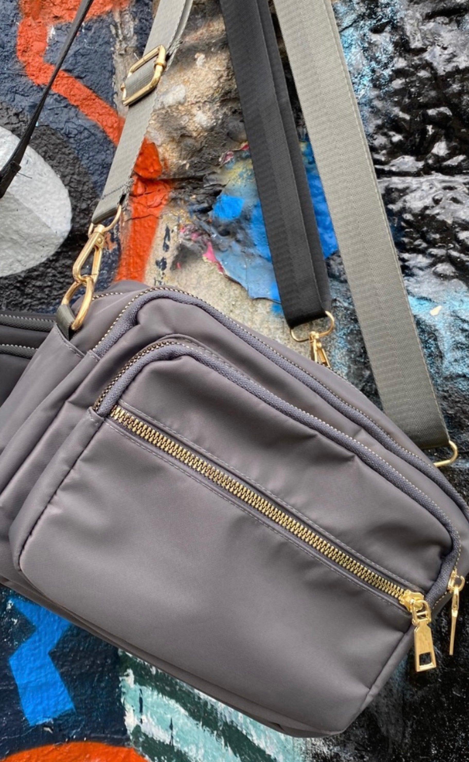 Black Colour Taske - Viggy Nylon Medium - Grey