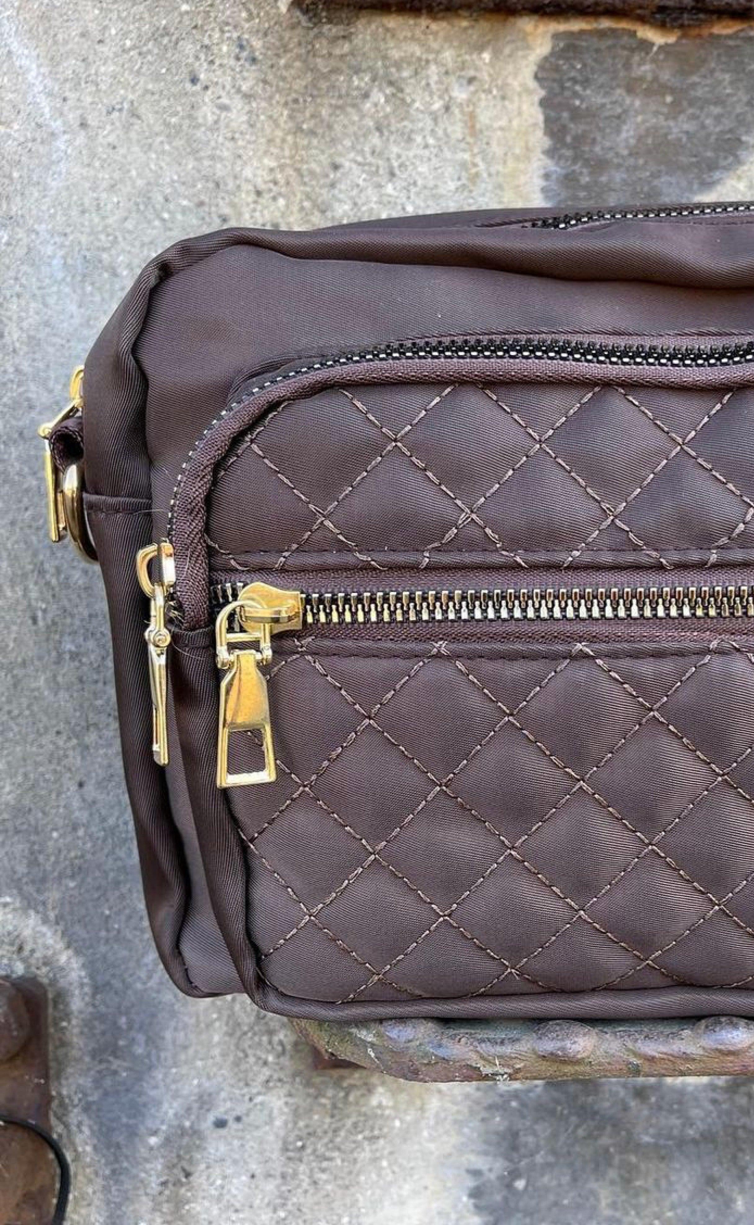Black Colour Taske - Viggy Quilt Medium - Coffee