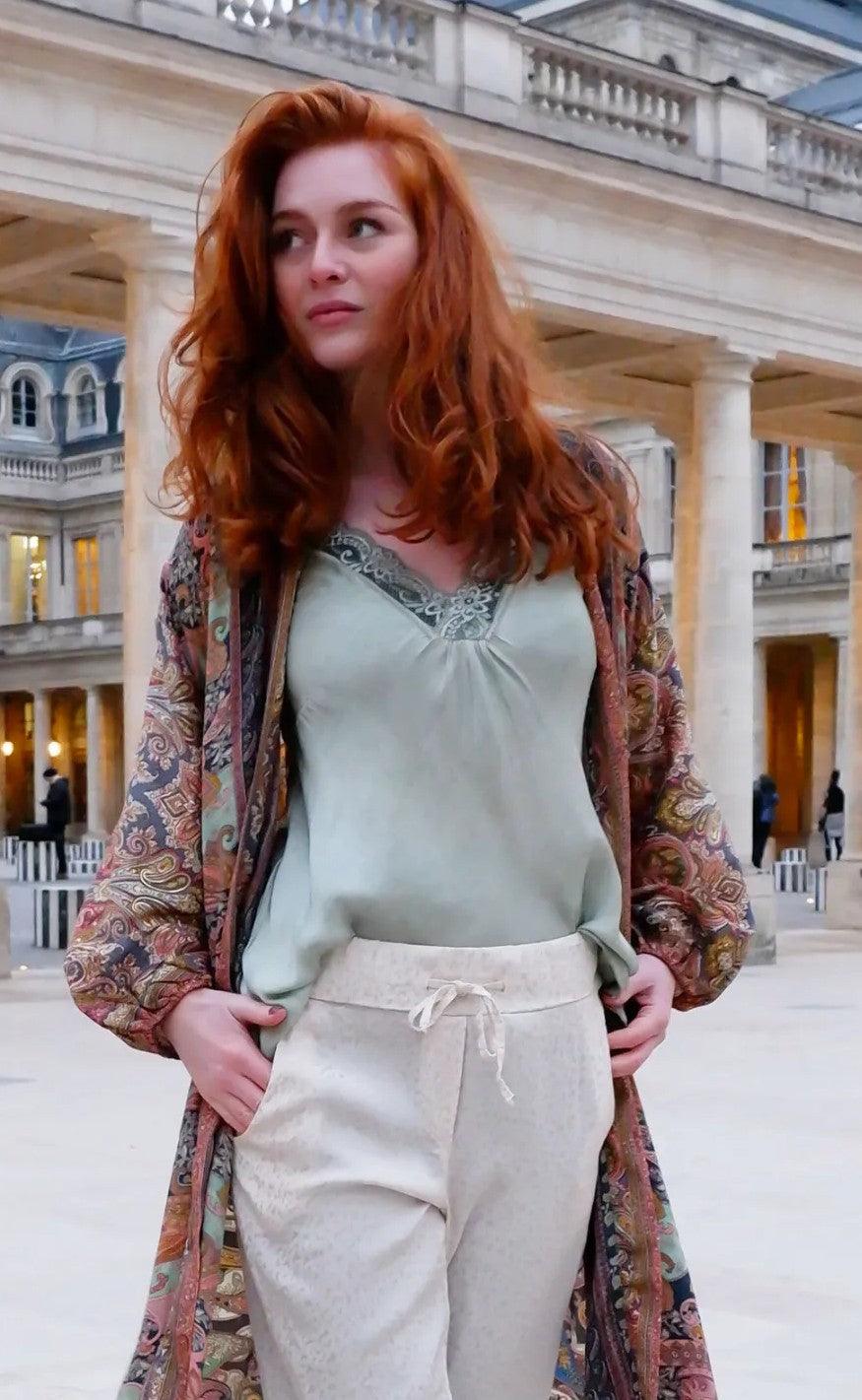 Black Colour Top - Bea - Light Green