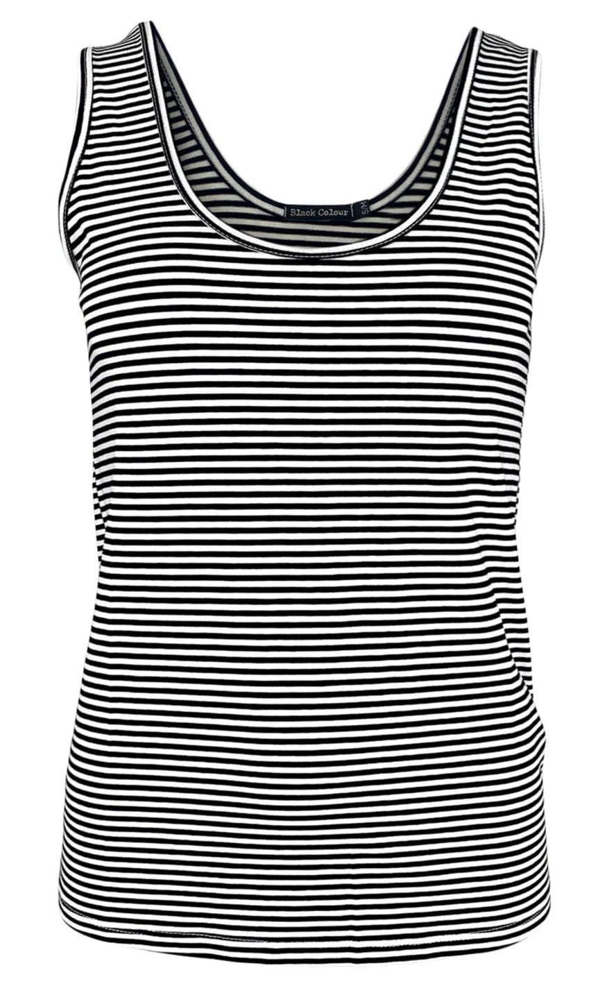 Black Colour Top - Polly Striped - Black