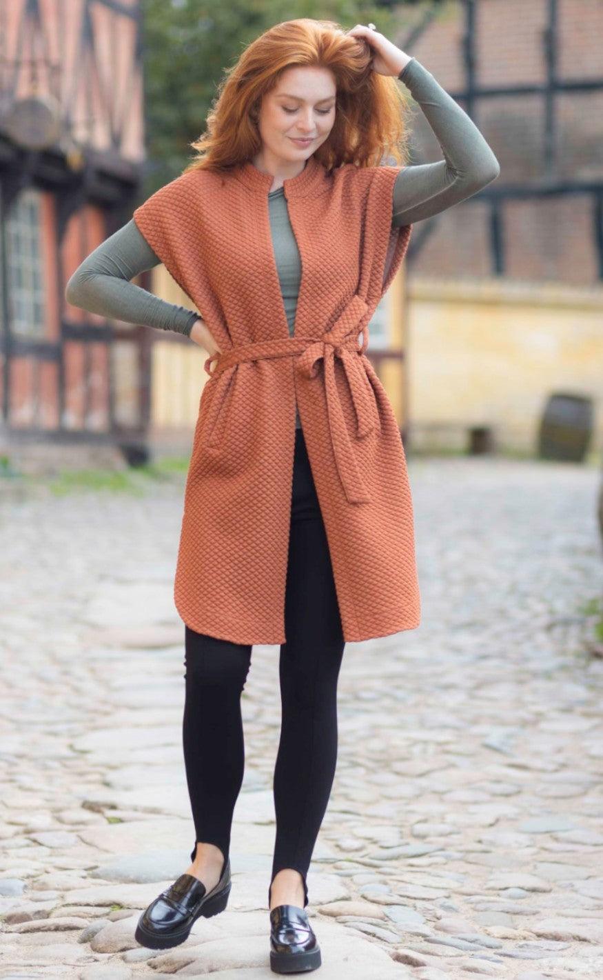 Black Colour Vest - Enzo - Terracotta