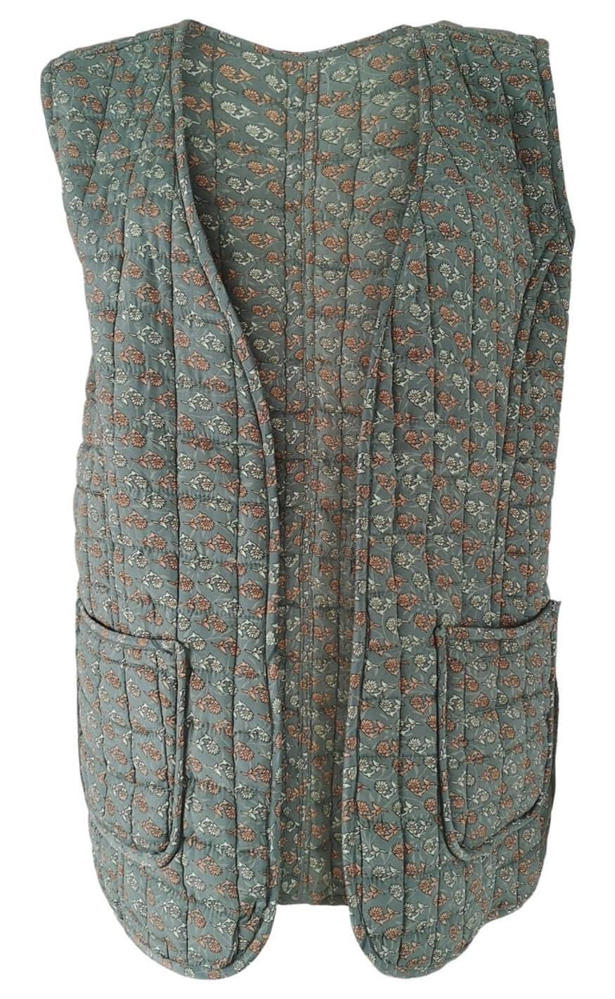 Black Colour Vest - Luna Quilted - Bloom Mint