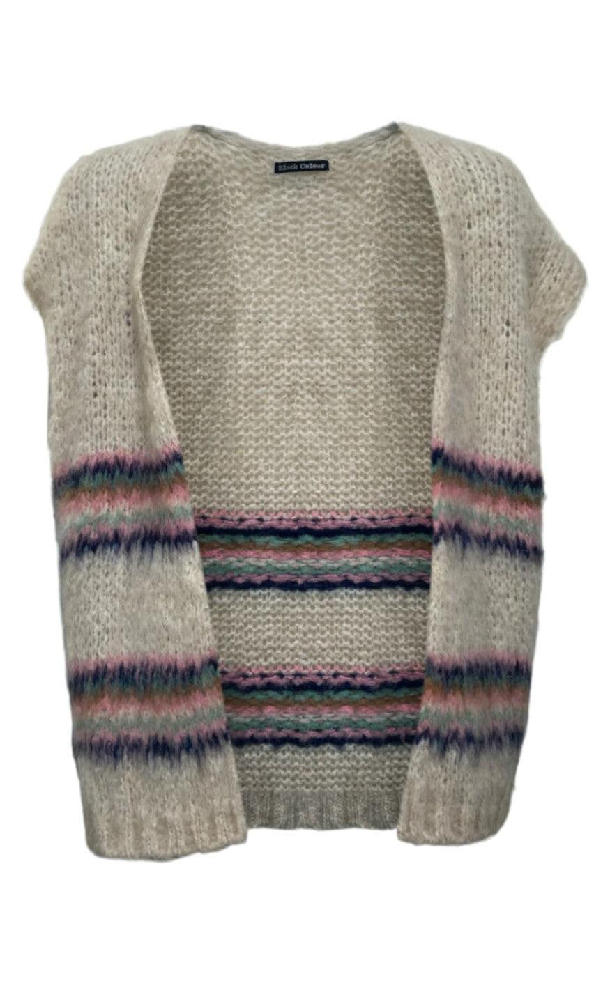 Black Colour Vest - Tulle - Off White