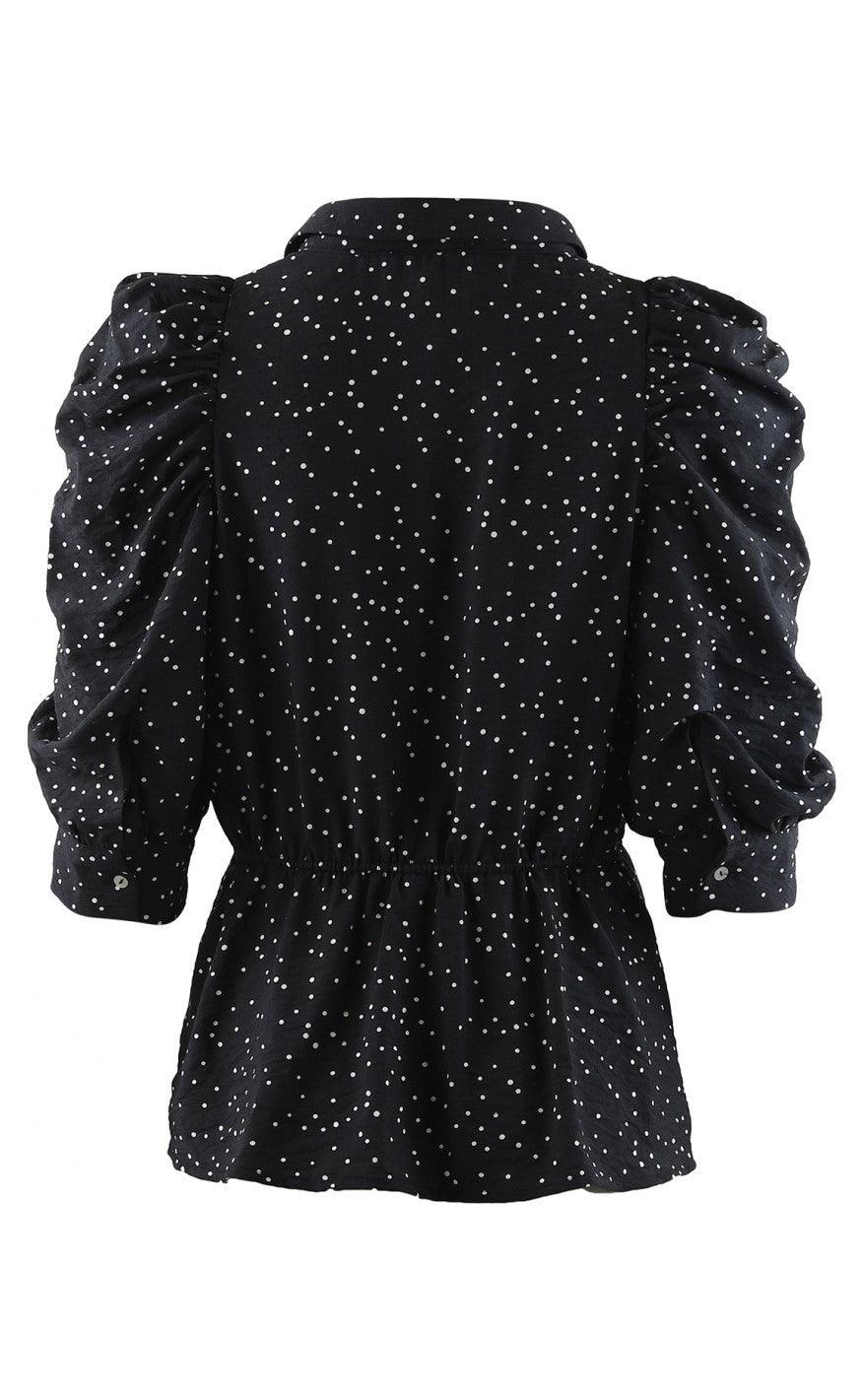 Continue Bluse - Cita Dot - Black