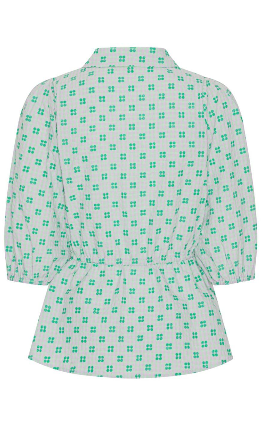 Continue Bluse - Cita - Sand Green flower