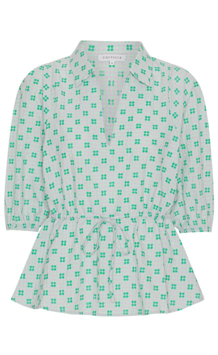 Continue Bluse - Cita - Sand Green flower