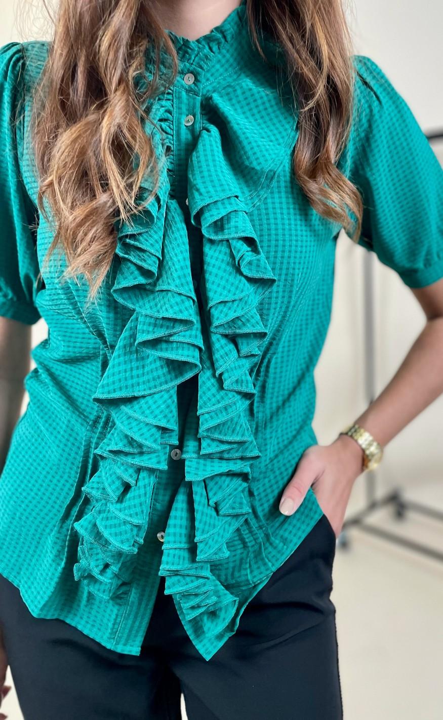 Continue Bluse - Frida - Bottle Green