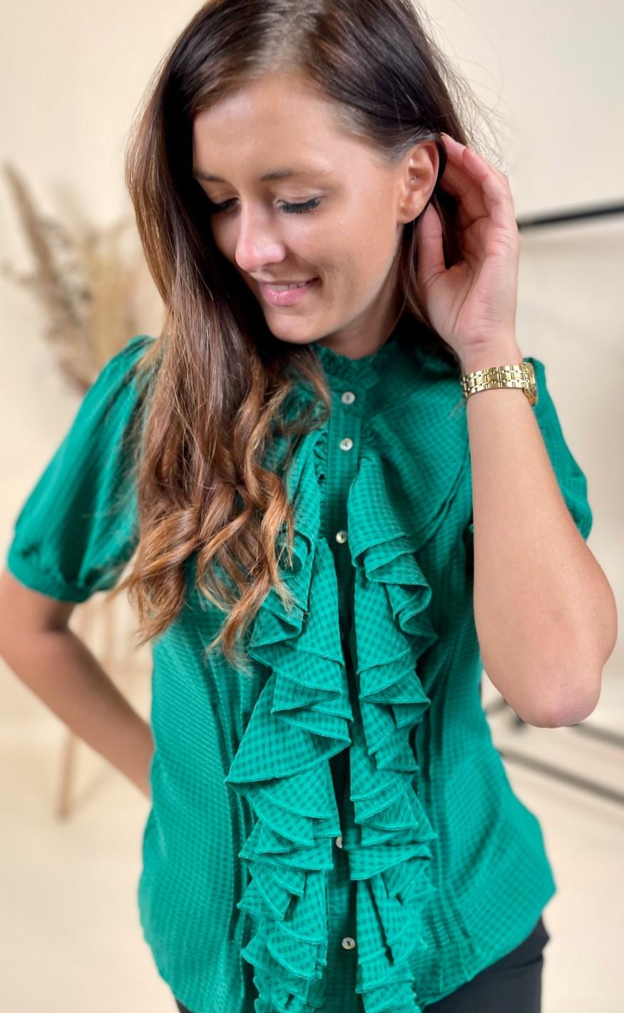 Continue Bluse - Frida - Bottle Green