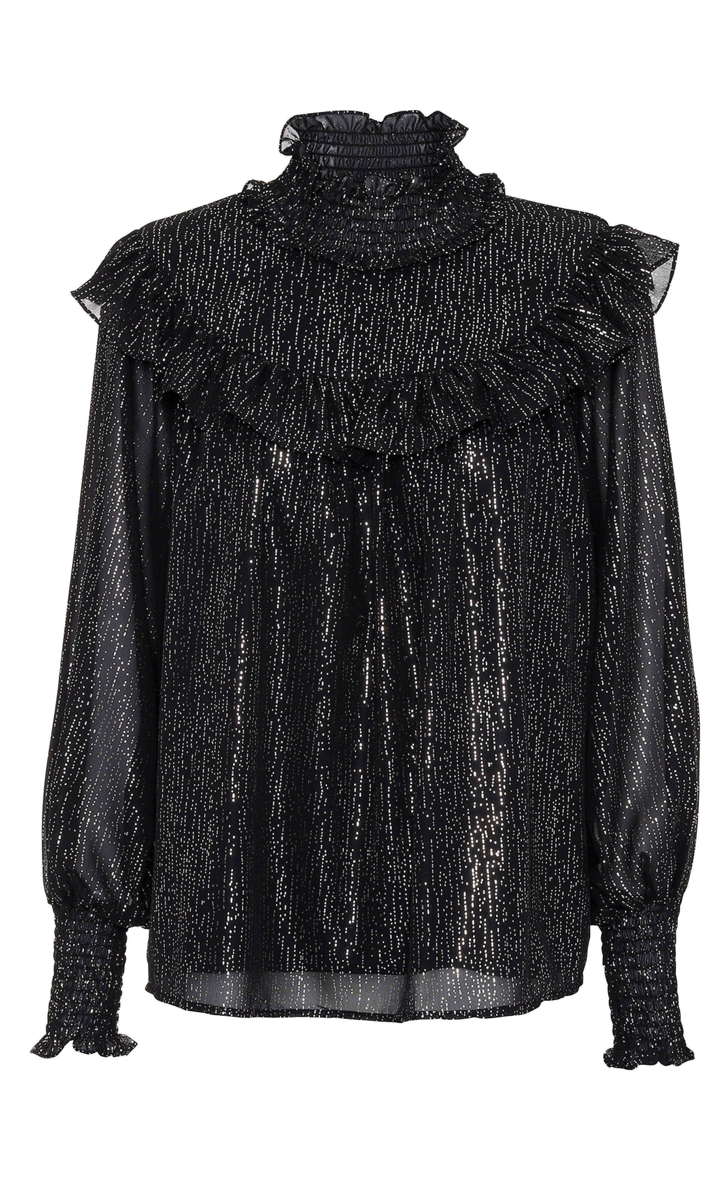 Continue Bluse - Karina - Black W. Gold