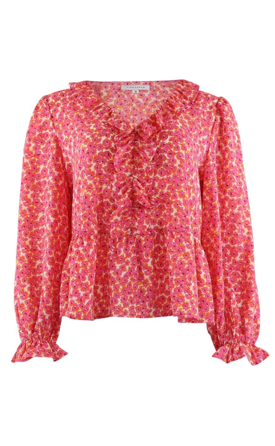 Continue Bluse - Kloe - Pink Flower