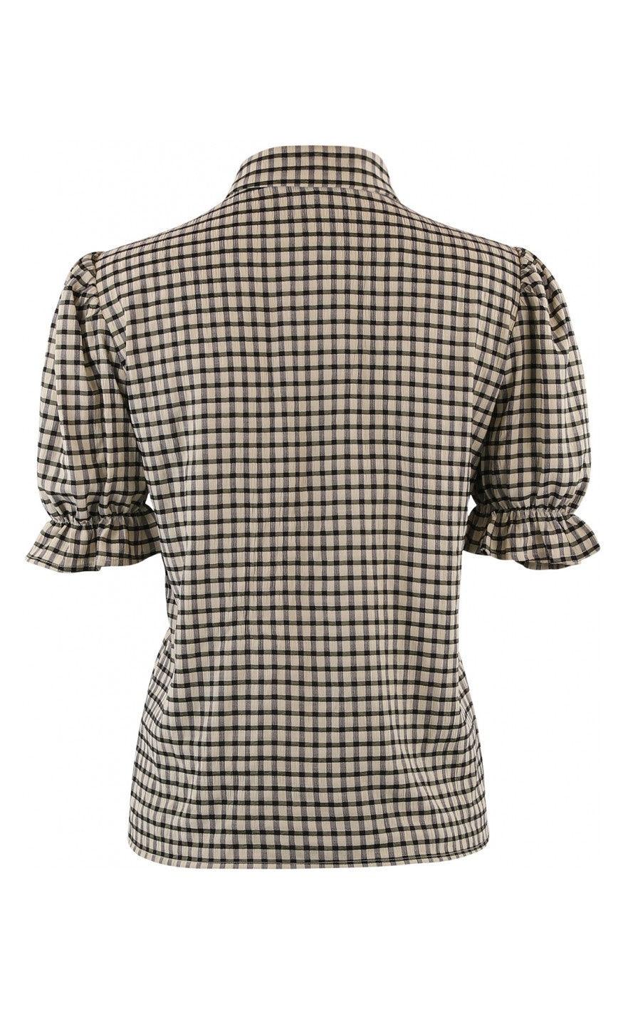 Continue Bluse - Lisa Check - Black/Sand