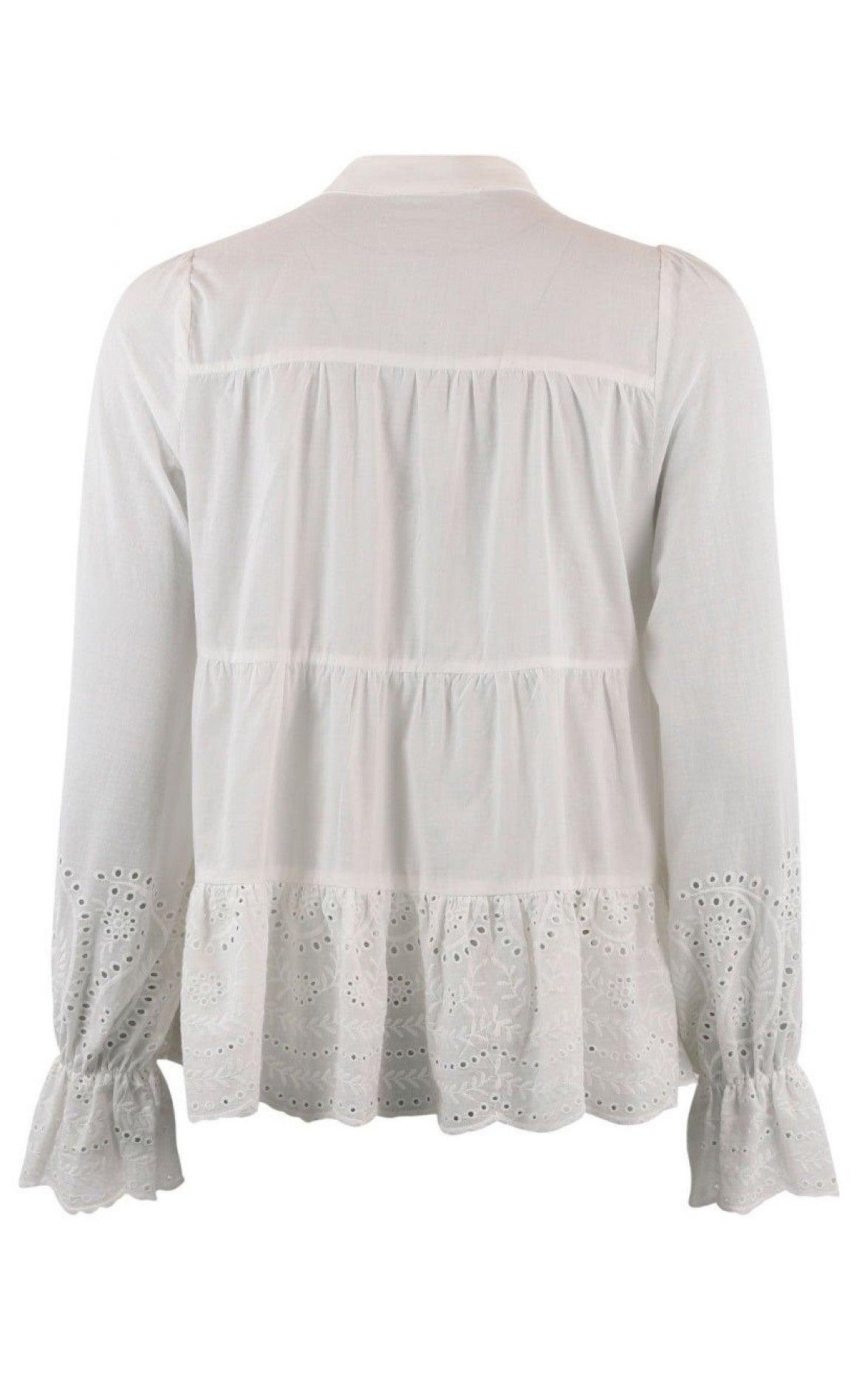 Continue Bluse - Sanna Broderi Anglaise - White