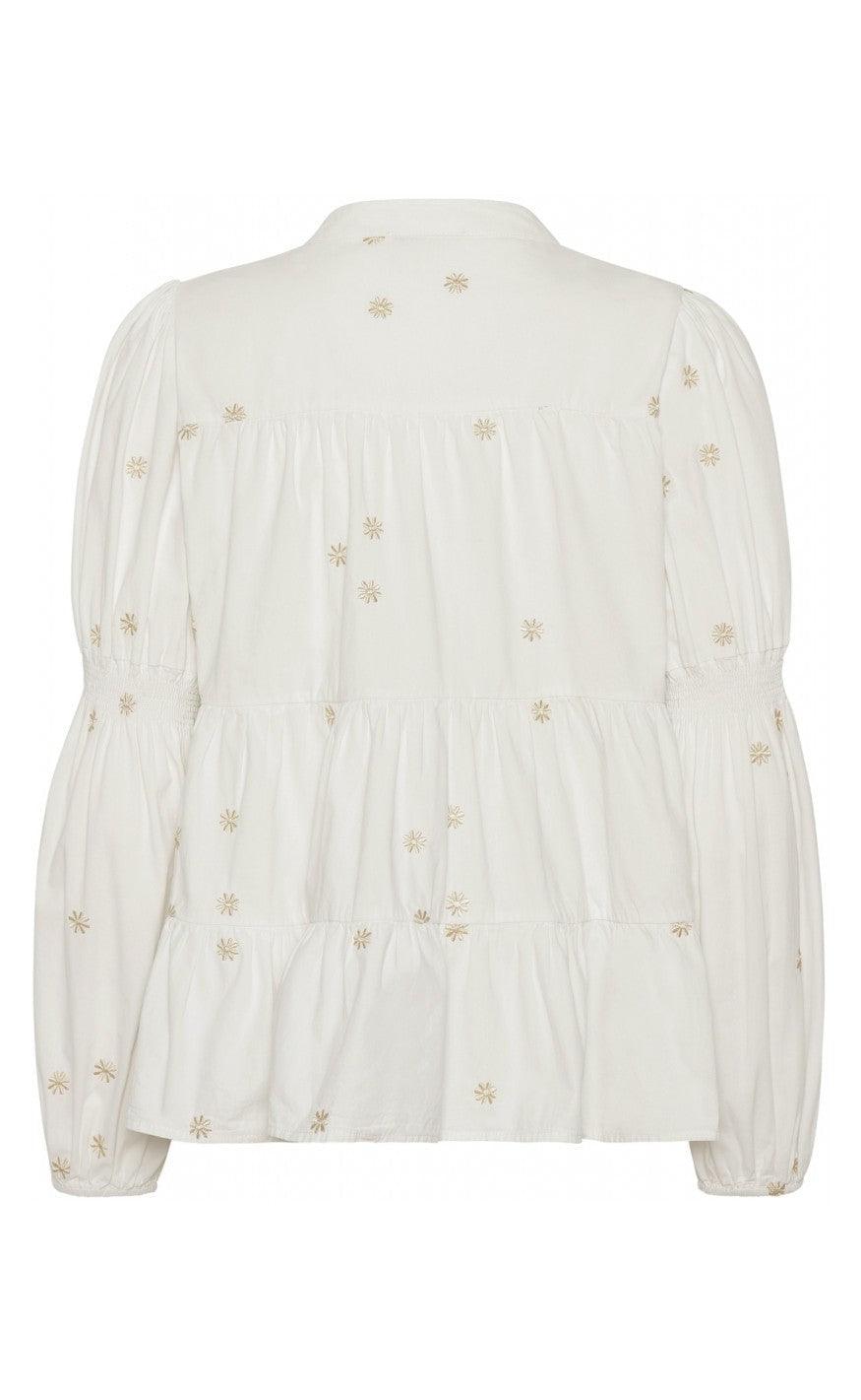 Continue Bluse - Sanna Embroderi - White
