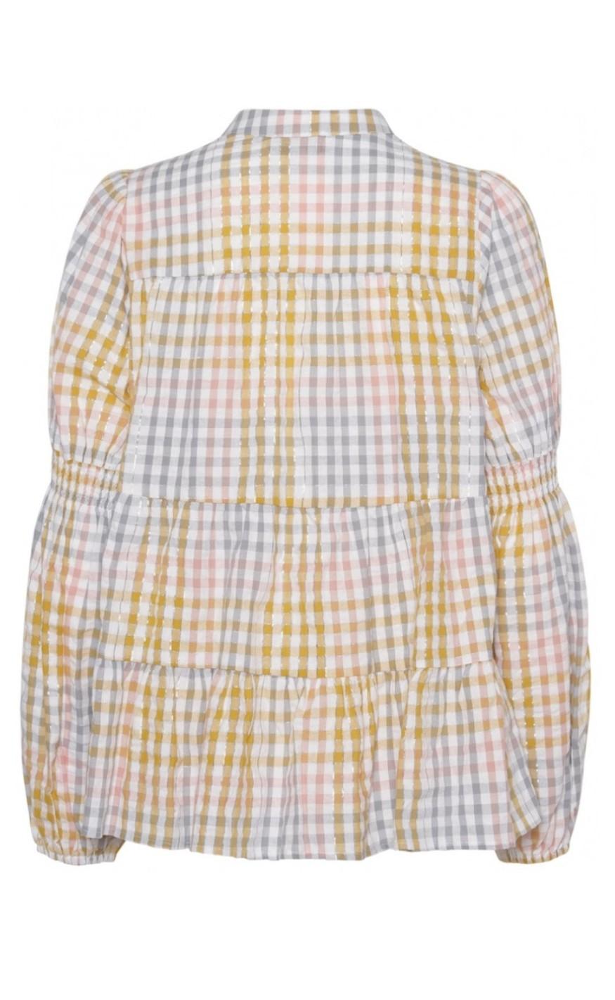 Continue Bluse - Sanna Multi Check - Multi Yellow check