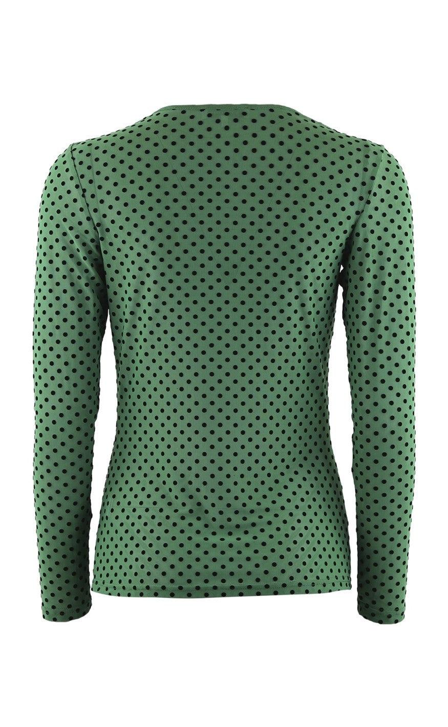 Continue Bluse - Shannie - Green With Dot