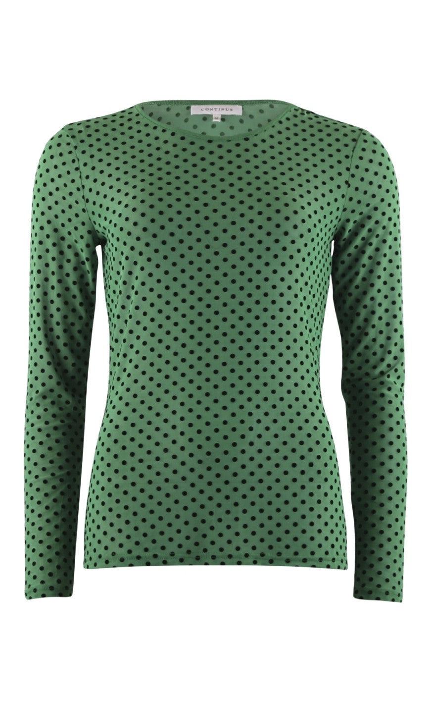 Continue Bluse - Shannie - Green With Dot
