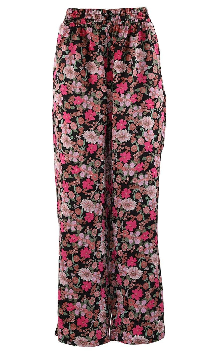 Continue Bukser - Lea - Black Flowerprint