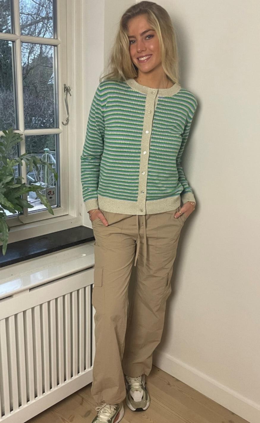 Continue Cardigan - Luna - Mix Aqurel Stripe