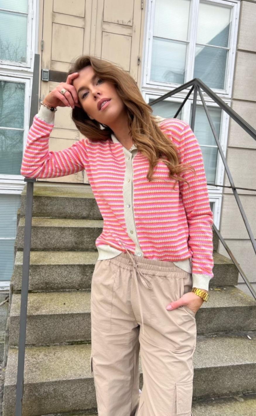Continue Cardigan - Luna - Orange/Pink
