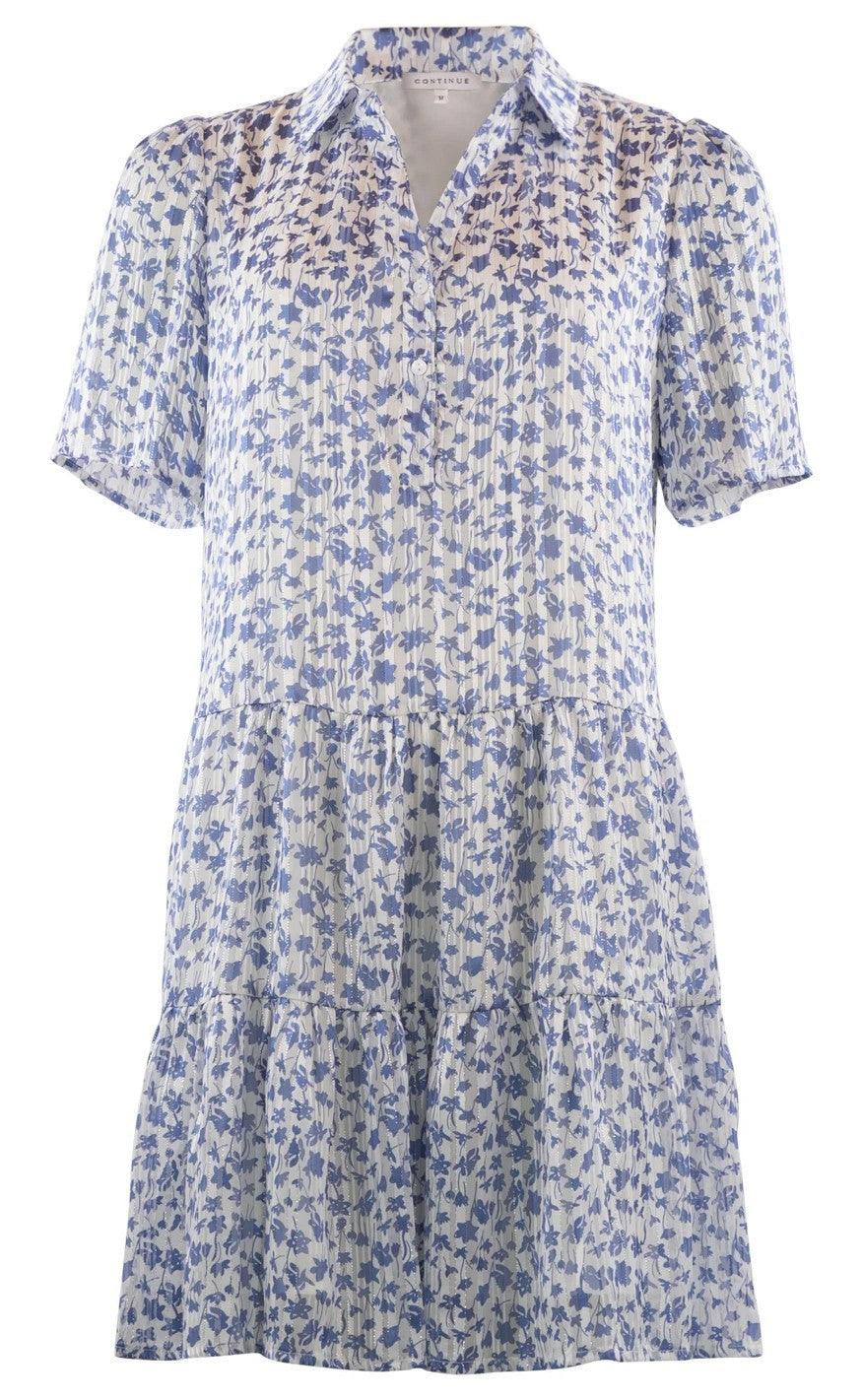 Continue Kjole - Annika - Blue Flower