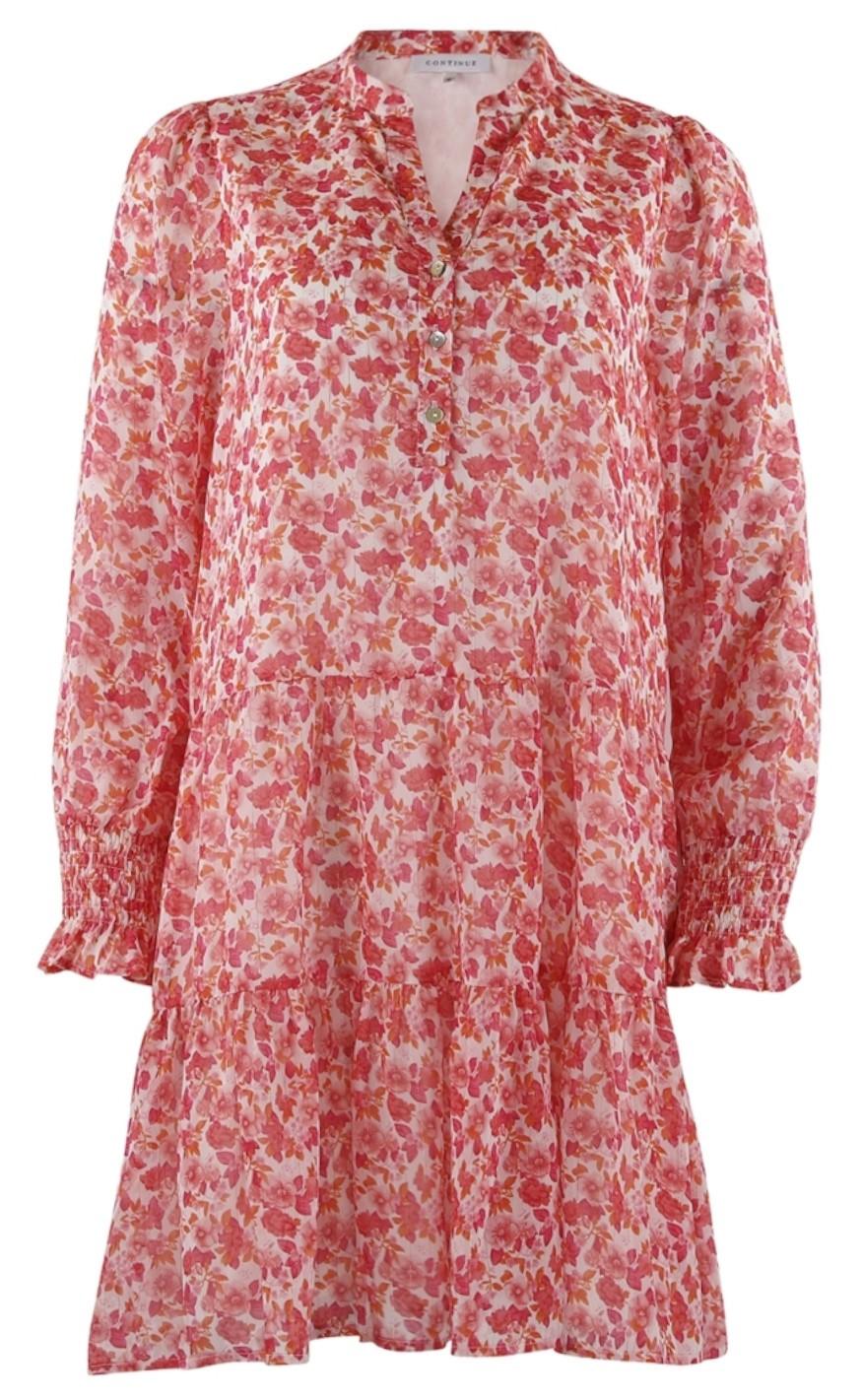 Continue Kjole - Annika - Pink/Orange Flower