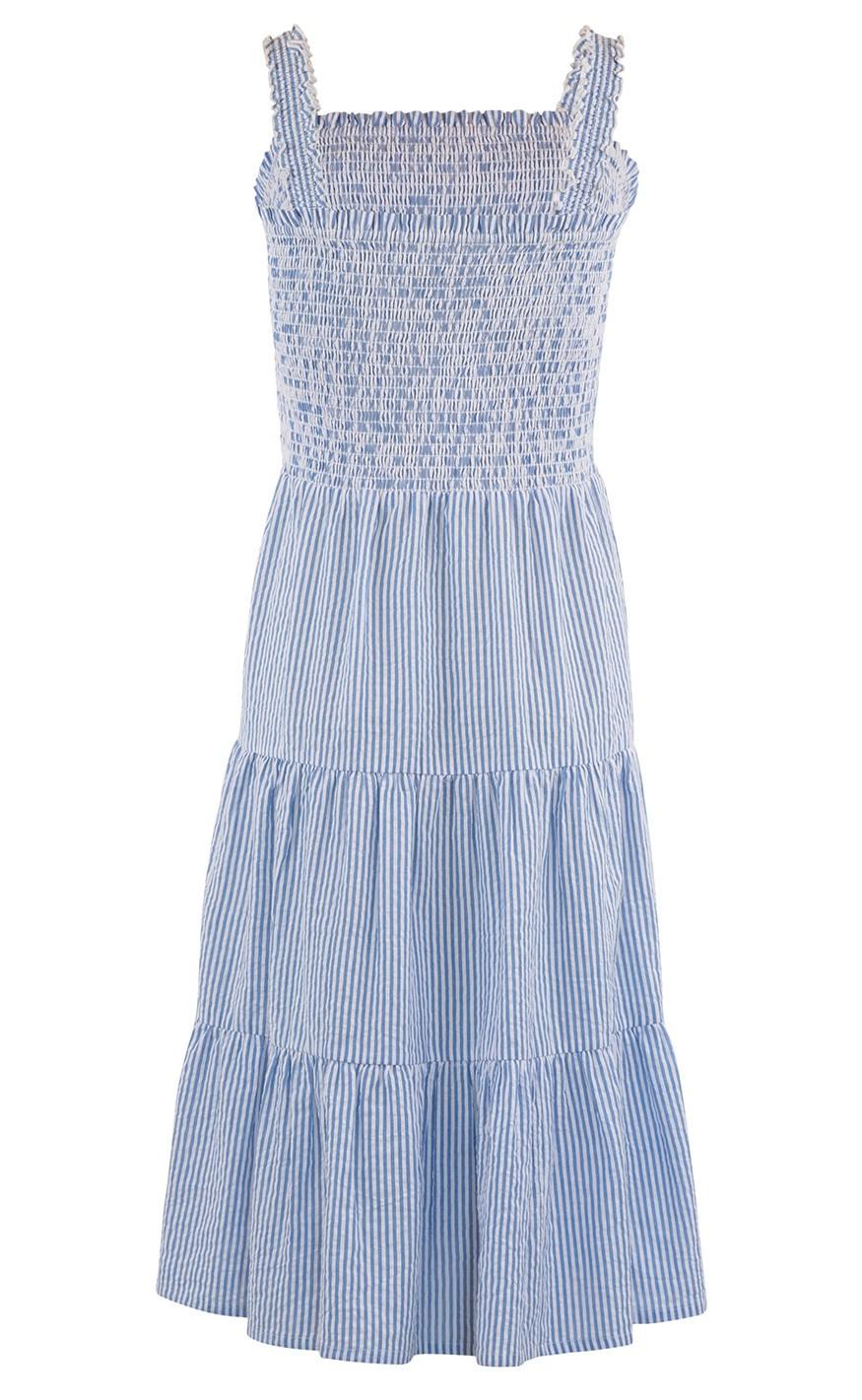 Continue Kjole - Beth Stripe - Blue / White