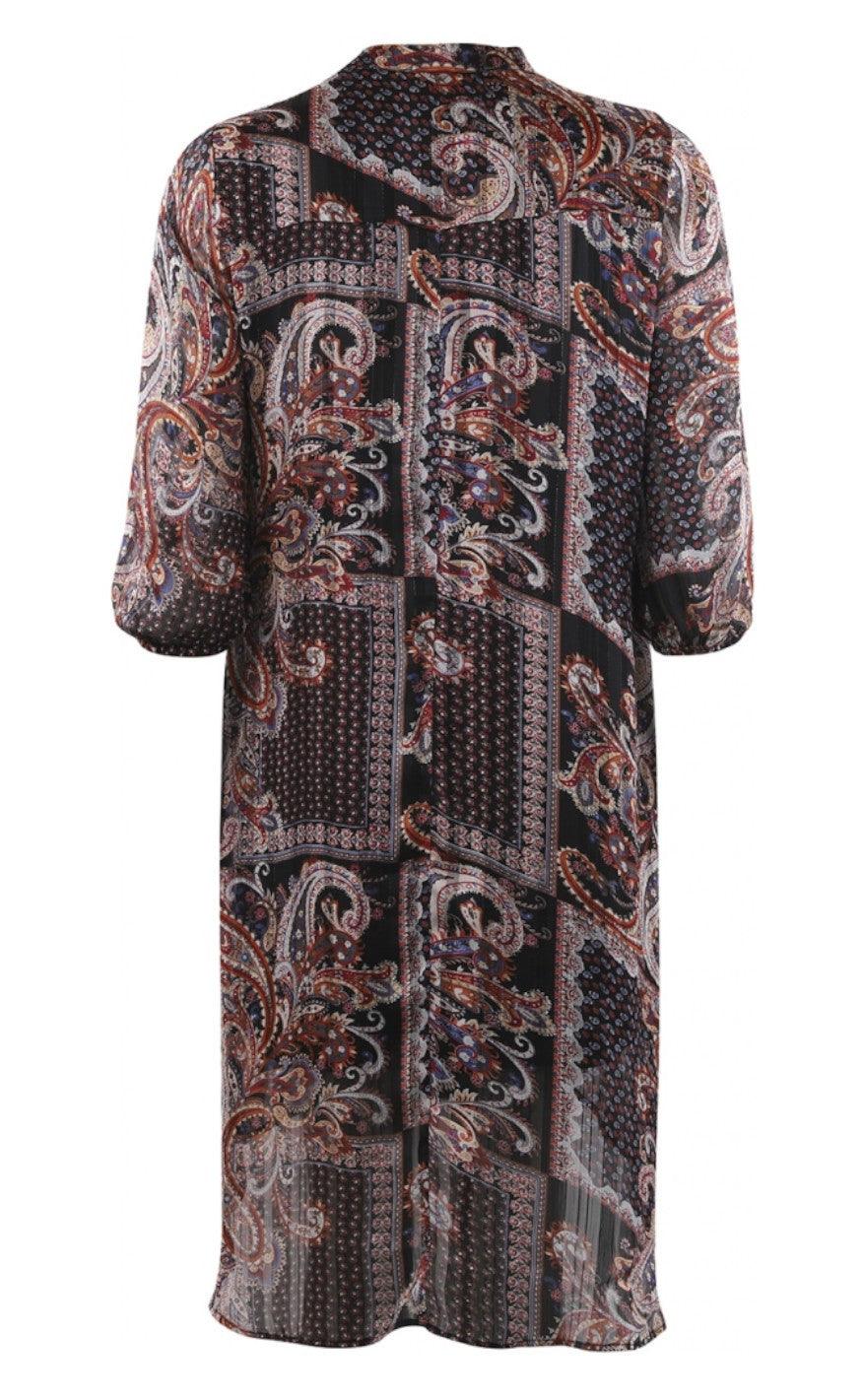 Continue Kjole - Perle Long Paisley - Black Paisley