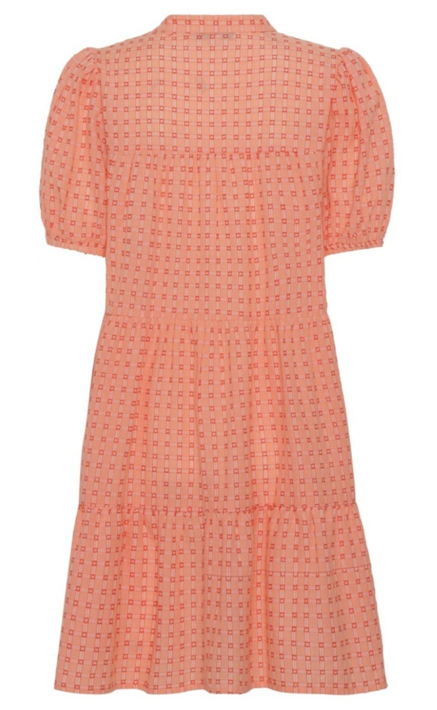 Continue Kjole - Sanna Orange - Orange Small Check