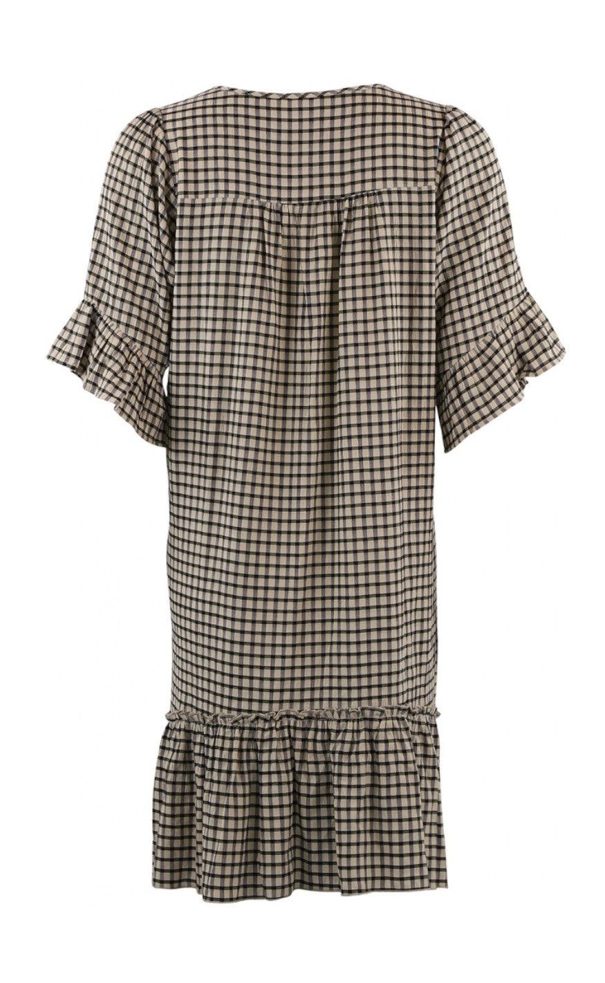 Continue Kjole - Thyra Check - Black/Sand