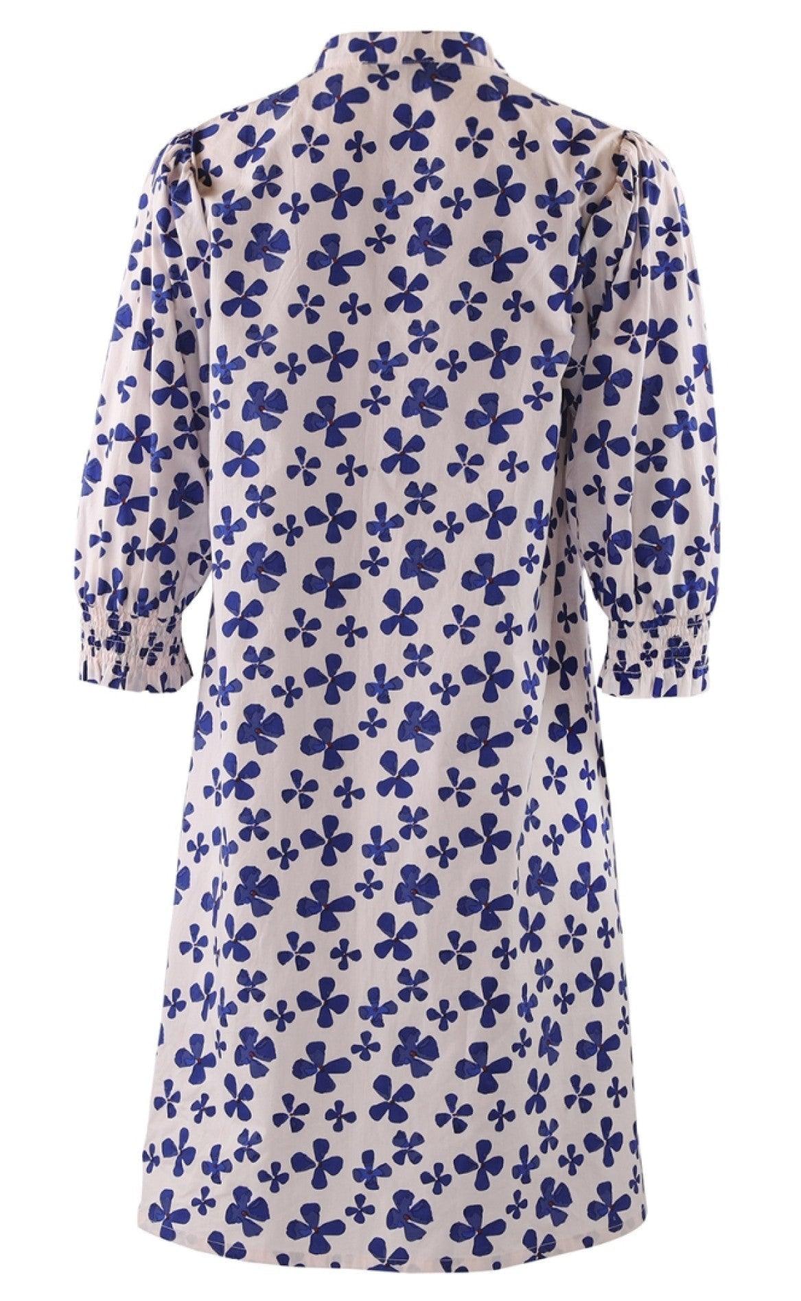 Continue Kjole - Viola - Blue Flower Print