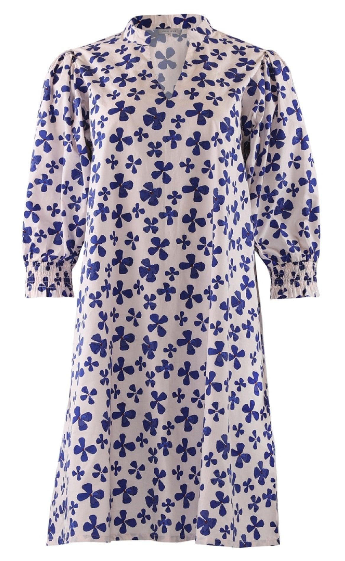 Continue Kjole - Viola - Blue Flower Print