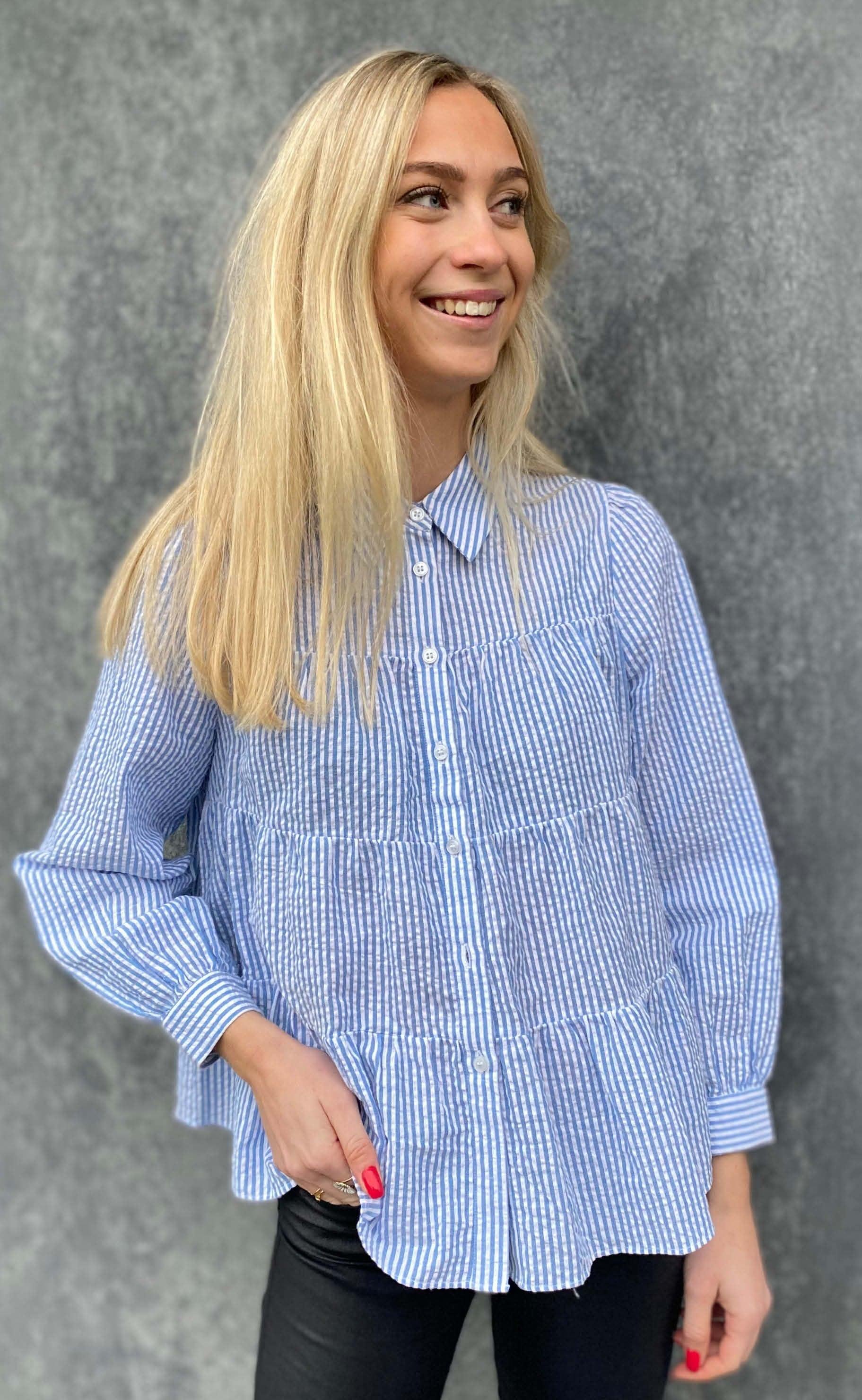 Continue Skjorte - Melina - Blue Stripe