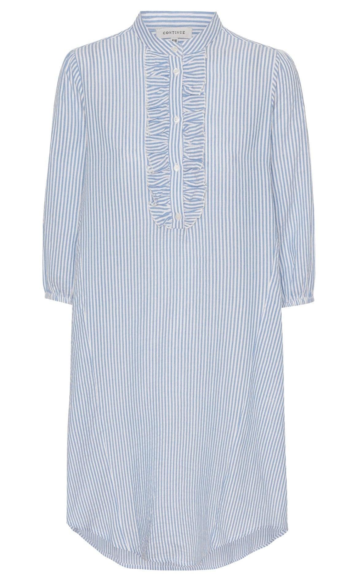Continue Skjorte - Perle Long - Blue / White
