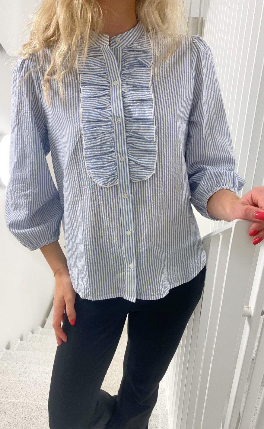 Continue Skjorte - Perle Stripe - Blue / White