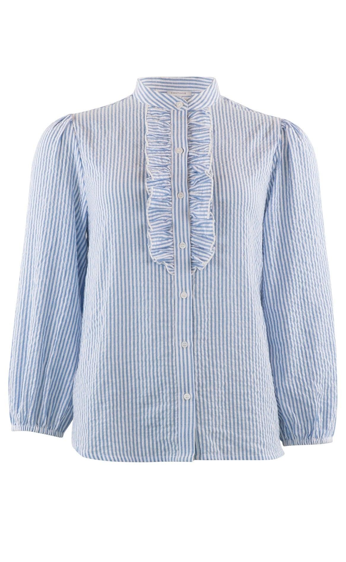 Continue Skjorte - Perle Stripe - Blue / White
