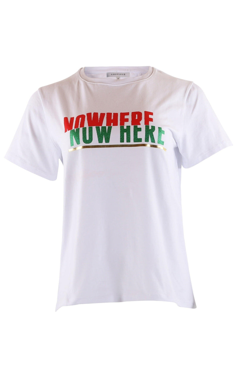 Continue Tee - Nala - White W. Green/Red
