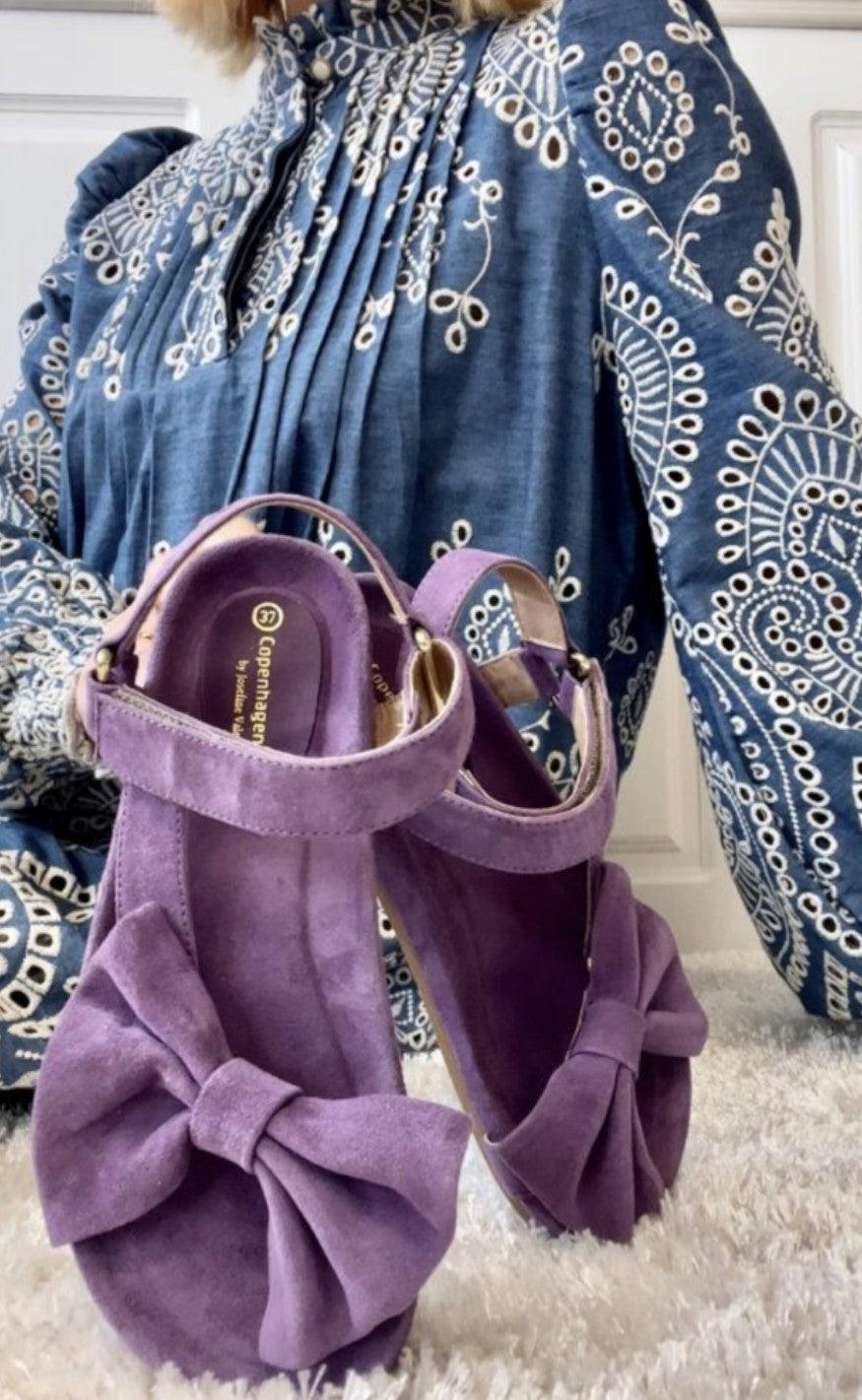 Copenhagen Shoes By Josefine Valentin Sandaler - Sky And Diamonds Suede - Orchid