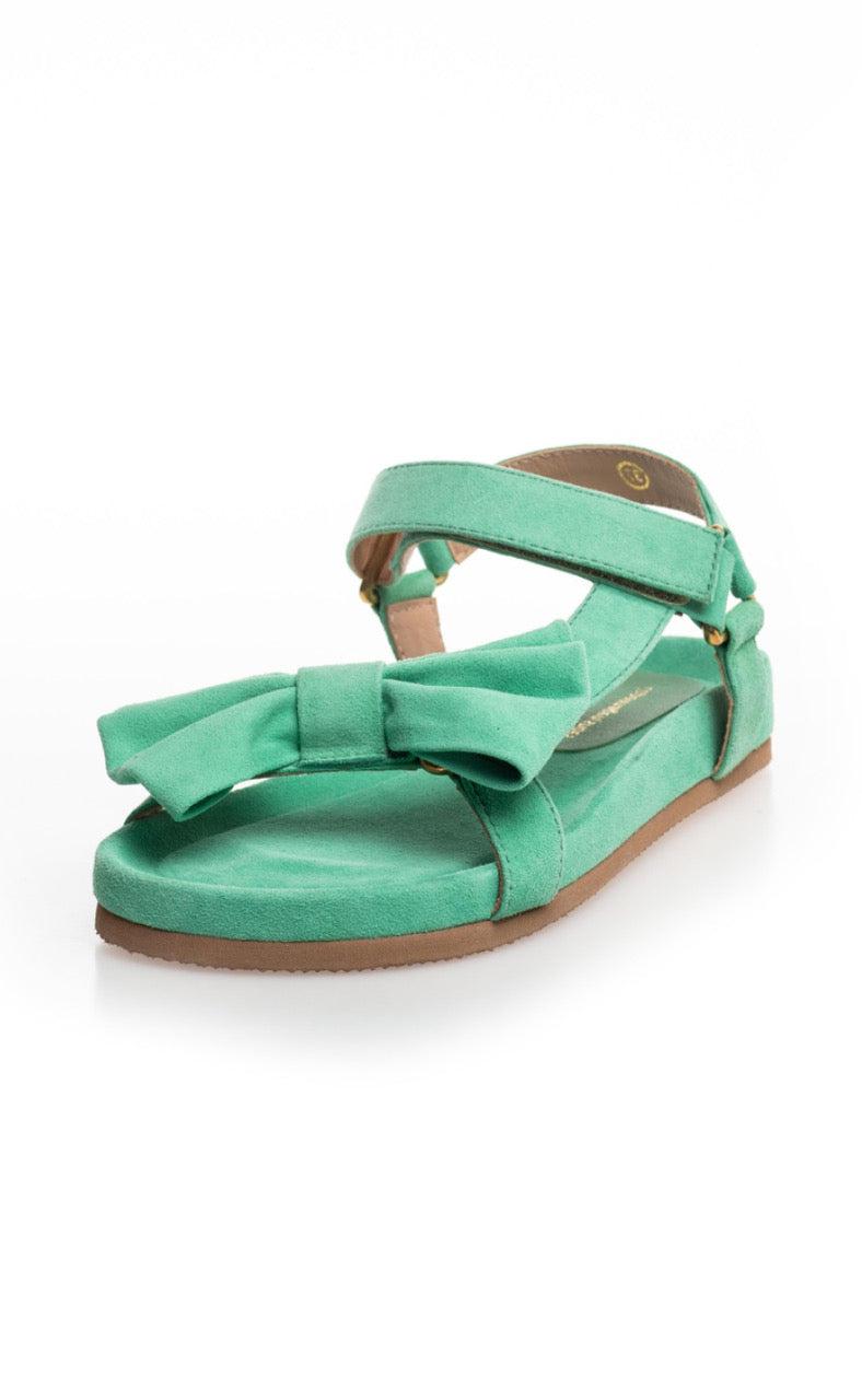 Copenhagen Shoes By Josefine Valentin Sandaler - Sky And Diamonds Suede - Pale Green