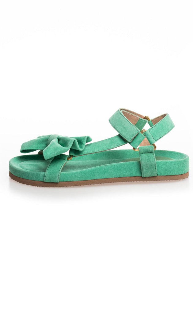 Copenhagen Shoes By Josefine Valentin Sandaler - Sky And Diamonds Suede - Pale Green