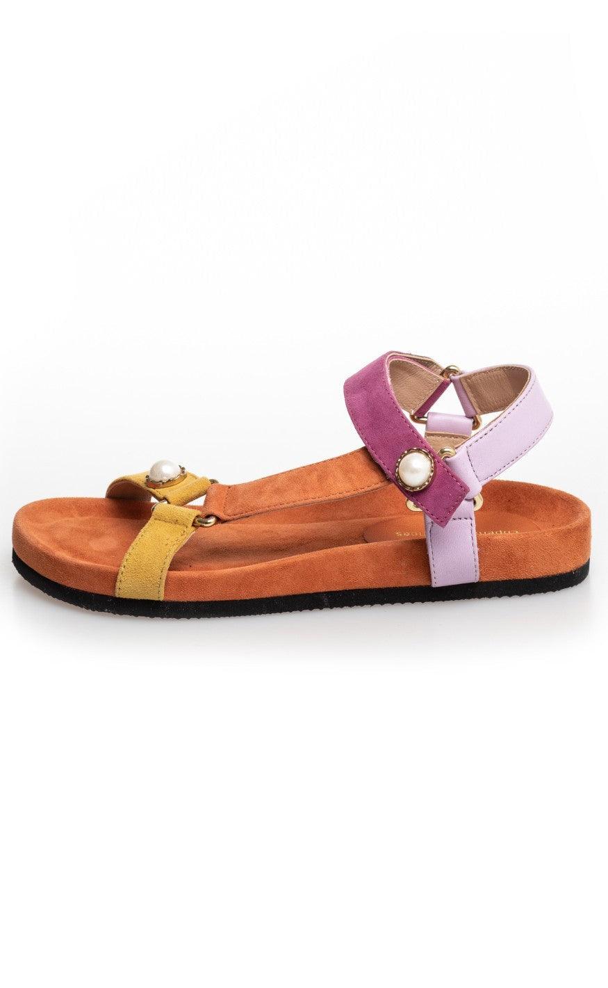 Copenhagen Shoes Sandal - Peace With Pearl - Orange Multi