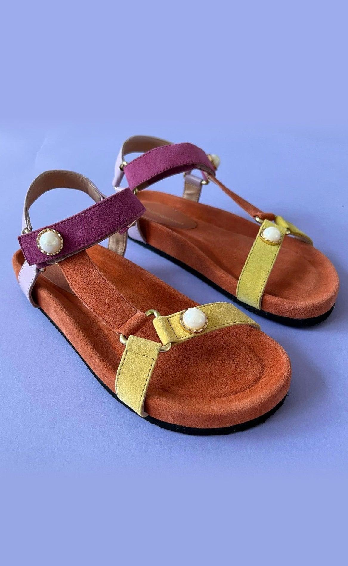 Copenhagen Shoes Sandal - Peace With Pearl - Orange Multi