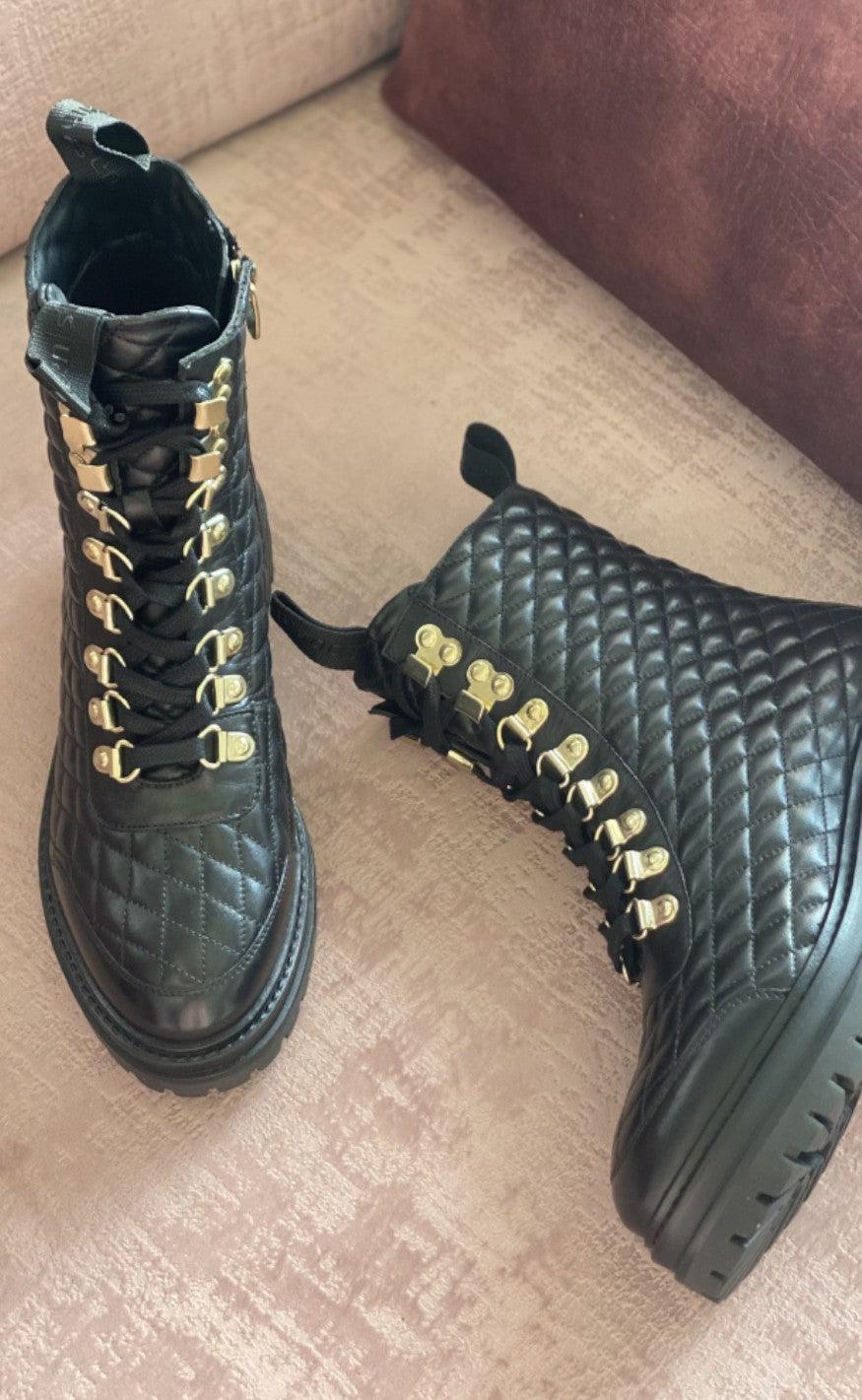 Copenhagen Shoes Støvle - Watch Quilted - Black Gold