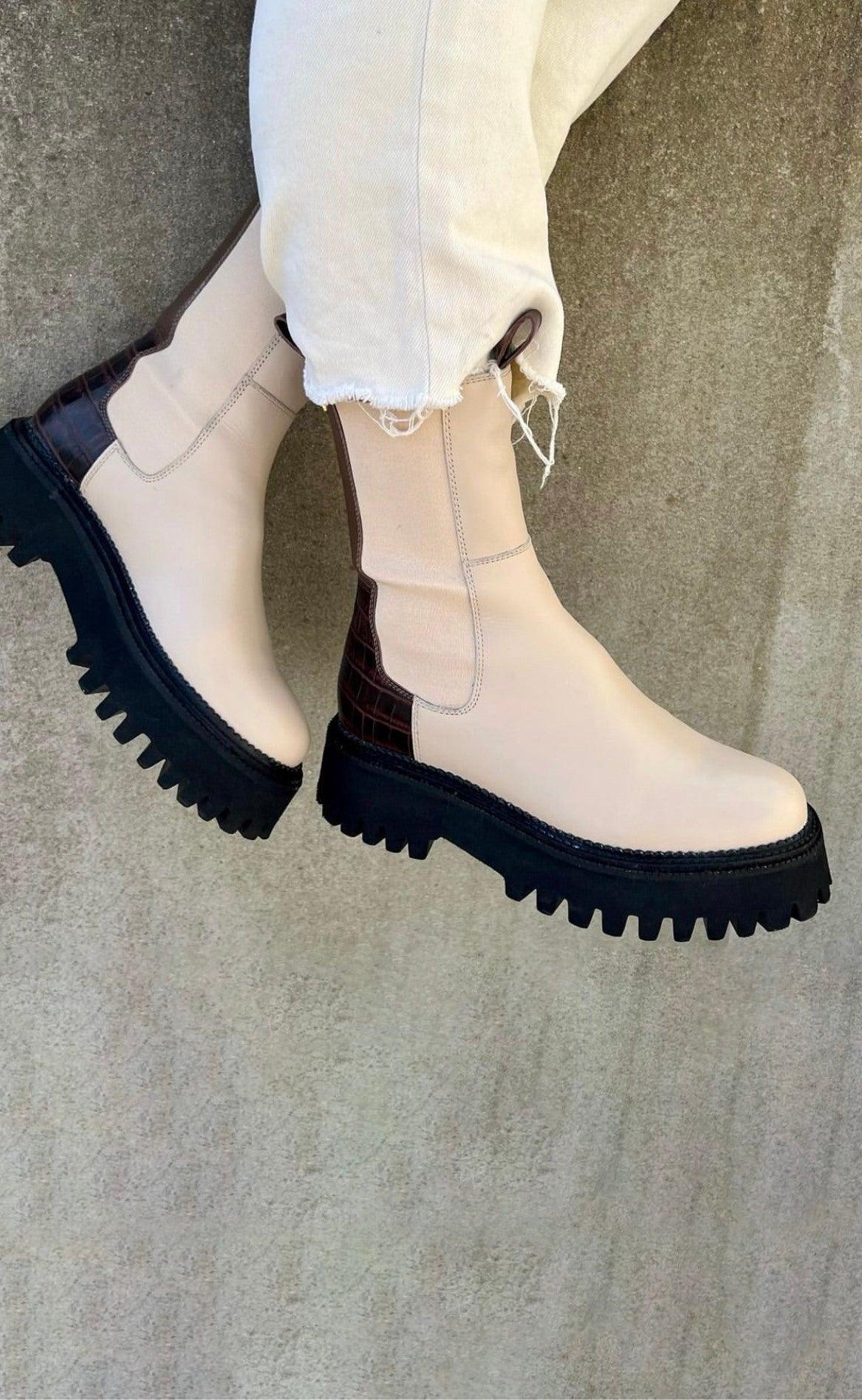 Copenhagen Shoes Støvler - New Lemon Multi - Beige White Bordo