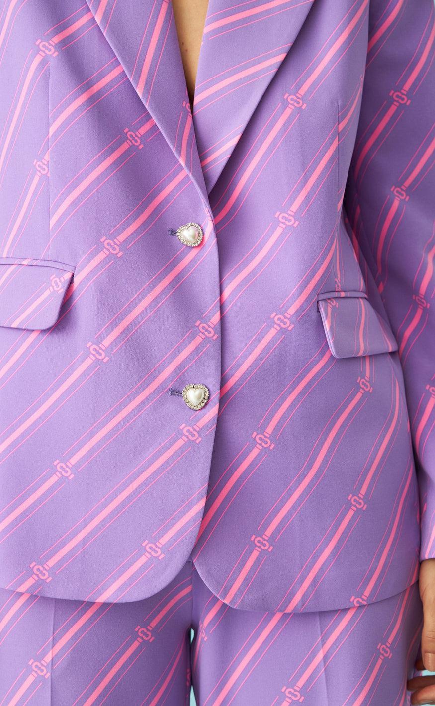 Cras Blazer - Amy - Mono Stripe Purple