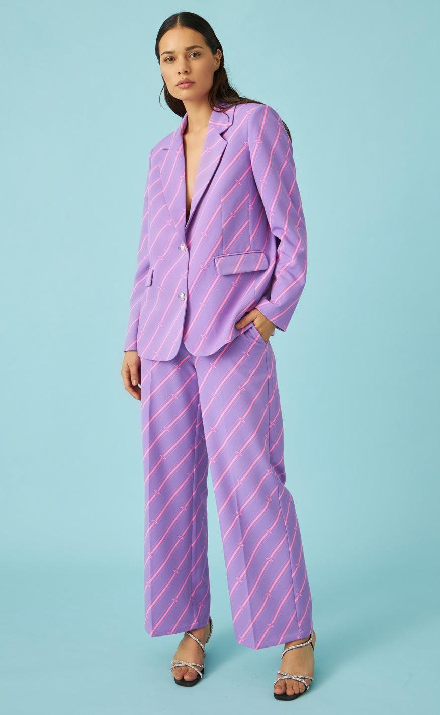 Cras Blazer - Amy - Mono Stripe Purple