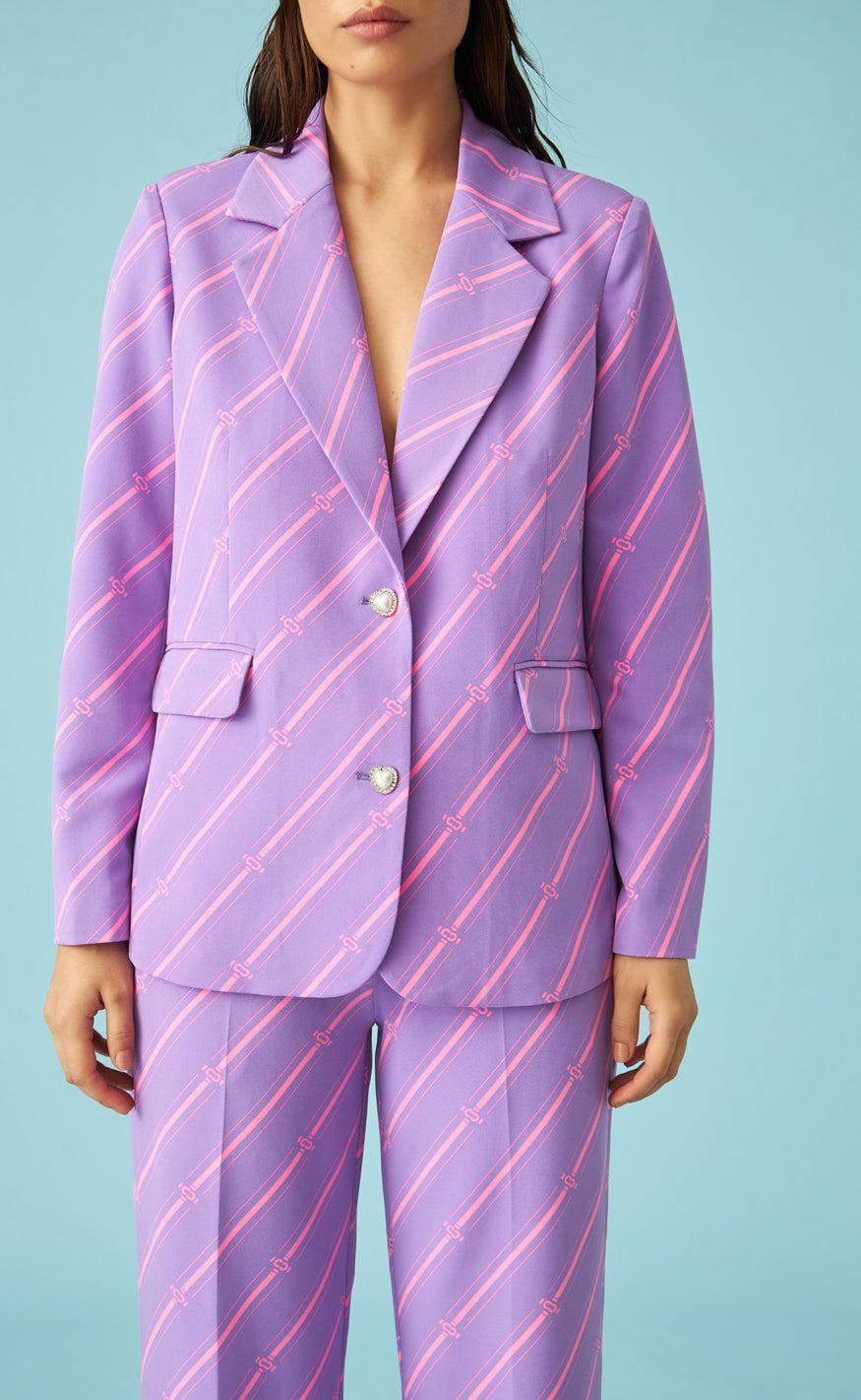 Cras Bukser - Aby - Mono Stripe Purple