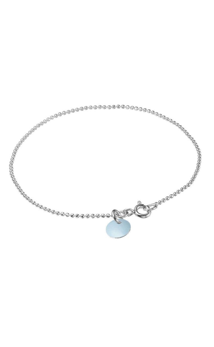 ENAMEL Armbånd - Ball Chain - Icy Blue Silver