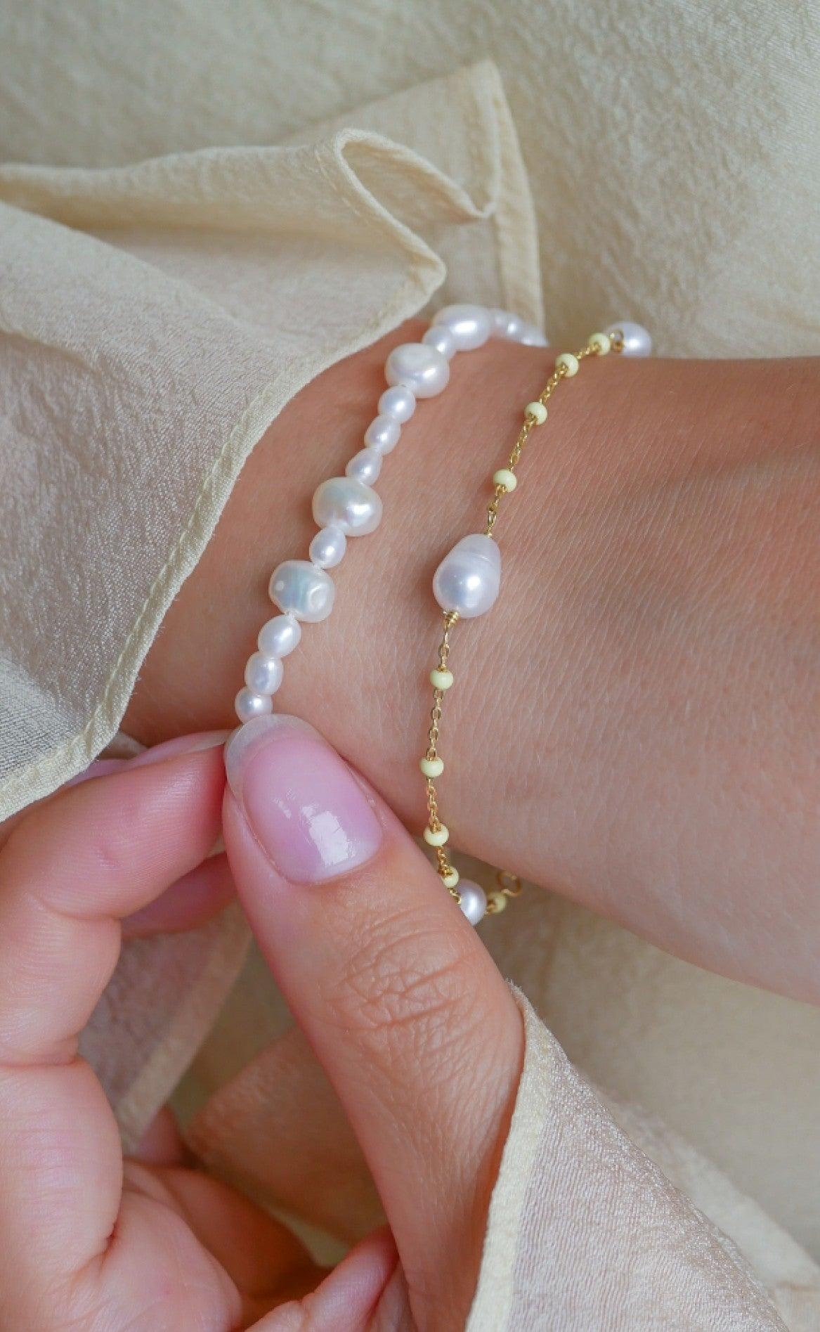 ENAMEL Copenhagen Armbånd - Lola Perlita - Lemone/ Pearl