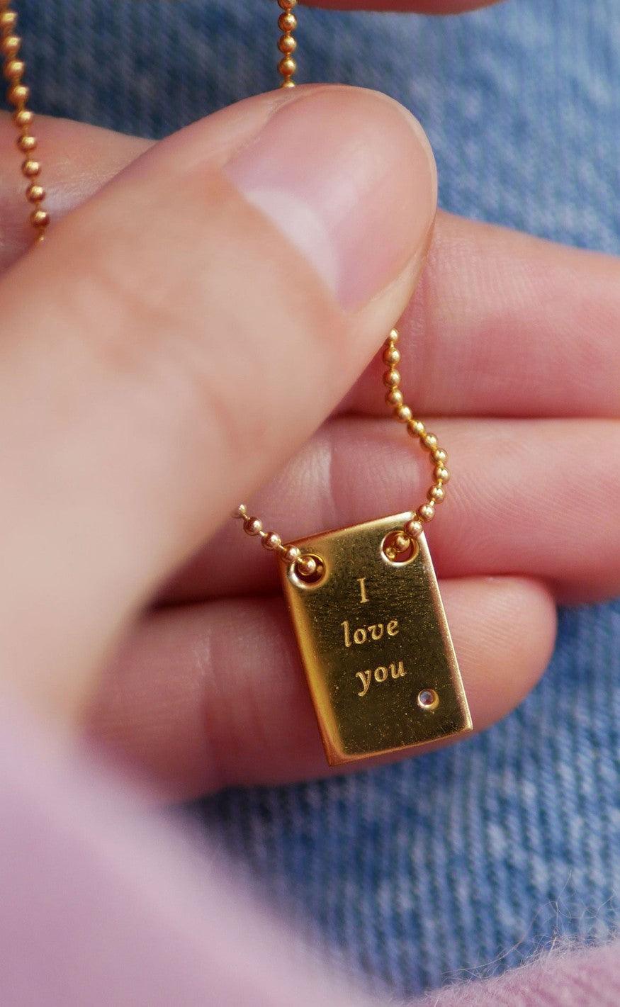 ENAMEL Copenhagen Halskæde - I Love You - Guld
